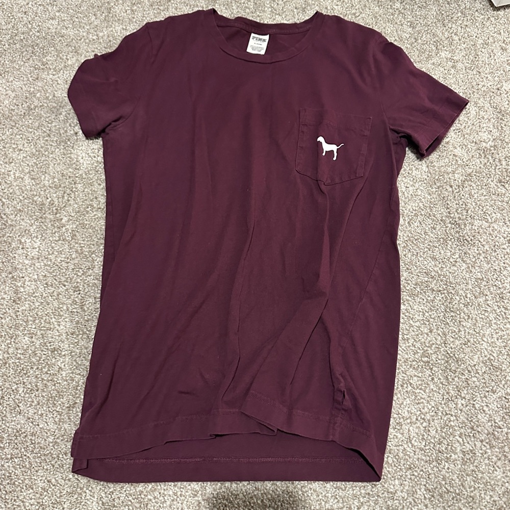 VS pink tshirt 
size medium 
burgundy
